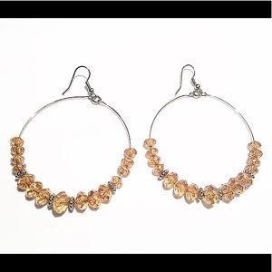 Tangerine Aura Hoop Earrings